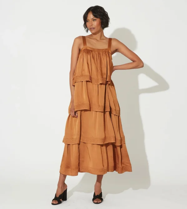 Dasha Midi Dressbronze-Cleobella Shop