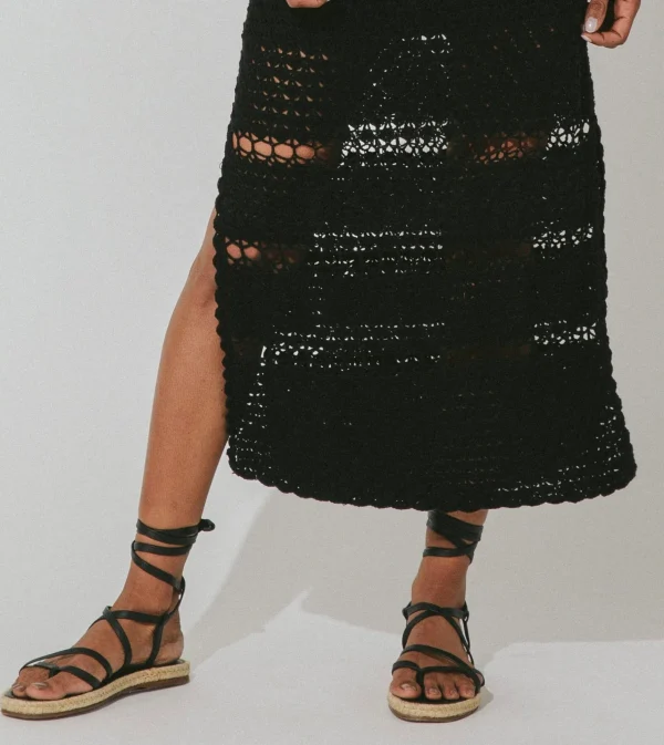 Diah Crochet Midi Dressblack-Cleobella Clearance