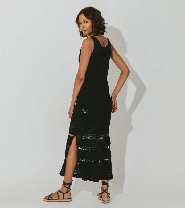 Diah Crochet Midi Dressblack-Cleobella Clearance