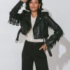 Fringe Leather Jacketblack-Cleobella Sale