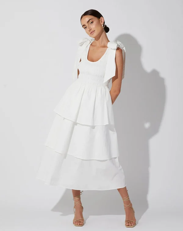 Kaiya Midi Dresswhite-Cleobella New