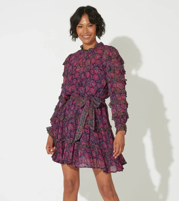 Rosalia Mini Dressbordeaux Floral-Cleobella Shop